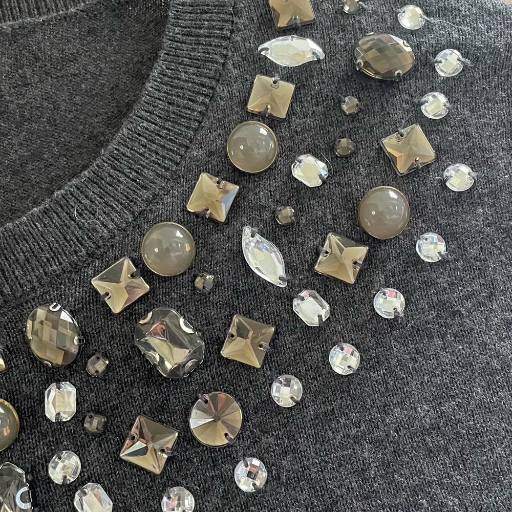 Embellished Gray Women's Top